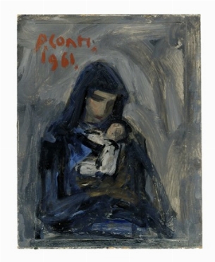  Primo Conti  (Firenze, 1900 - Fiesole, 1988) : Madonna col bambino.  - Auction Modern and Contemporary Art [II Part ] - Libreria Antiquaria Gonnelli - Casa d'Aste - Gonnelli Casa d'Aste
