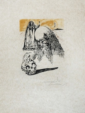  Salvador Dal  (Figueres, 1904 - 1989) : Vieillard  la tete de mort.  - Auction Modern and Contemporary Art [II Part ] - Libreria Antiquaria Gonnelli - Casa d'Aste - Gonnelli Casa d'Aste