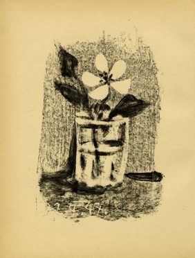  Pablo Picasso  (Malaga, 1881 - Mougins, 1973) : Fleurs dans un verre.  - Auction Modern and Contemporary Art [II Part ] - Libreria Antiquaria Gonnelli - Casa d'Aste - Gonnelli Casa d'Aste