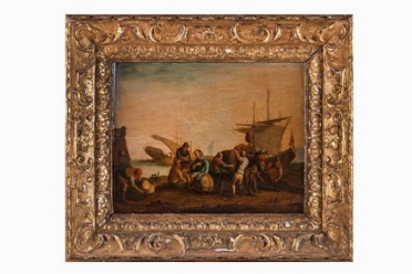  Arent Arentsz Cabel  (Amsterdam, 1585 - 1631) : Scaricatori di navi.  - Asta Arte Antica [Parte I] - Libreria Antiquaria Gonnelli - Casa d'Aste - Gonnelli Casa d'Aste