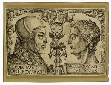  Daniel Hopfer  (Kaufbeuren,  - Augusta, 1536) : LEO DECIMUS PONTIFEX MAXIMUS / MEDICES MAG IULIANUS.  - Asta Arte Antica [Parte I] - Libreria Antiquaria Gonnelli - Casa d'Aste - Gonnelli Casa d'Aste