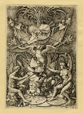  Daniel Hopfer  (Kaufbeuren,  - Augusta, 1536) : Trofeo con armi e aquila.  - Auction Ancient Art [I Part] - Libreria Antiquaria Gonnelli - Casa d'Aste - Gonnelli Casa d'Aste