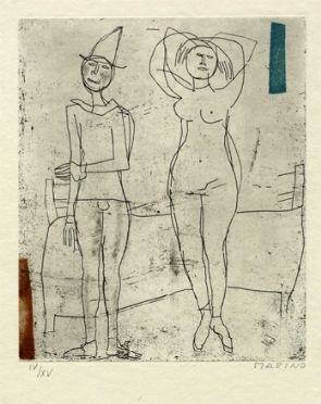  Marino Marini  (Pistoia, 1901 - Viareggio, 1980) : Due figure.  - Auction Modern and Contemporary Art [II Part ] - Libreria Antiquaria Gonnelli - Casa d'Aste - Gonnelli Casa d'Aste