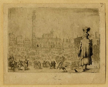  Melchiorre Gherardini  (Milano, 1607 - 1668) [attribuito a] : Piazza del Campo a Siena.  - Auction Ancient Art [I Part] - Libreria Antiquaria Gonnelli - Casa d'Aste - Gonnelli Casa d'Aste