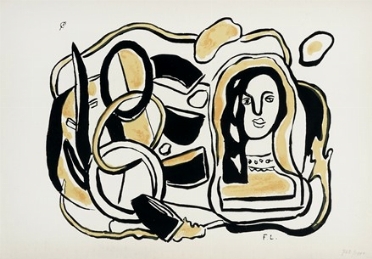 Fernand Lger  (Argentan, 1881 - Gif-sur-Yvette, 1955) : Tte de Femme avec Composition  - Auction Modern and Contemporary Art [II Part ] - Libreria Antiquaria Gonnelli - Casa d'Aste - Gonnelli Casa d'Aste