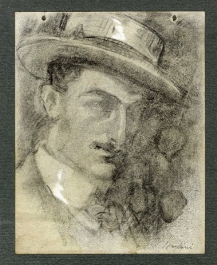  Armando Spadini  (Firenze, 1883 - Roma, 1925) : Ritratto maschile.  - Asta Arte Antica, Moderna e Contemporanea [Parte II] - Libreria Antiquaria Gonnelli - Casa d'Aste - Gonnelli Casa d'Aste
