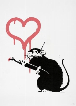  Banksy  (Bristol, 1974) : Love Rat.  - Asta Arte Antica, Moderna e Contemporanea [Parte II] - Libreria Antiquaria Gonnelli - Casa d'Aste - Gonnelli Casa d'Aste
