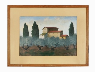  Nino Tirinnanzi  (Greve in Chianti, 1923 - 2002) : Case toscane.  - Asta Arte Moderna e Contemporanea [Parte II] - Libreria Antiquaria Gonnelli - Casa d'Aste - Gonnelli Casa d'Aste