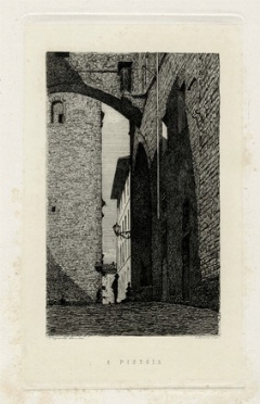  Telemaco Signorini  (Firenze, 1835 - 1901) : A Pistoia.  - Asta Arte Moderna e Contemporanea [Parte II] - Libreria Antiquaria Gonnelli - Casa d'Aste - Gonnelli Casa d'Aste