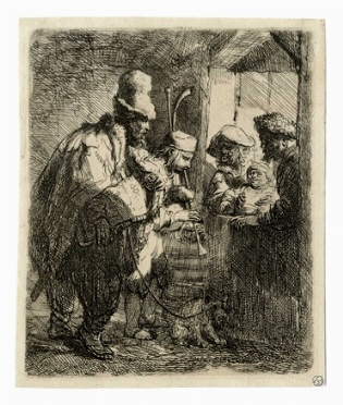  Rembrandt Harmenszoon van Rijn  (Leida,, 1606 - Amsterdam,, 1669) : I suonatori ambulanti.  - Asta Arte Antica [Parte I] - Libreria Antiquaria Gonnelli - Casa d'Aste - Gonnelli Casa d'Aste