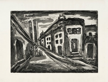  Georges Rouault  (Paris, 1871 - 1958) : Rue des solitaires.  - Asta Arte Moderna e Contemporanea [Parte II] - Libreria Antiquaria Gonnelli - Casa d'Aste - Gonnelli Casa d'Aste