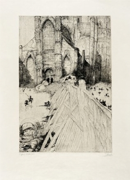  Jules De Bruycker  (Ghent, 1870 - 1945) : L'Eglise S. Nicolas Gand.  - Asta Arte Moderna e Contemporanea [Parte II] - Libreria Antiquaria Gonnelli - Casa d'Aste - Gonnelli Casa d'Aste