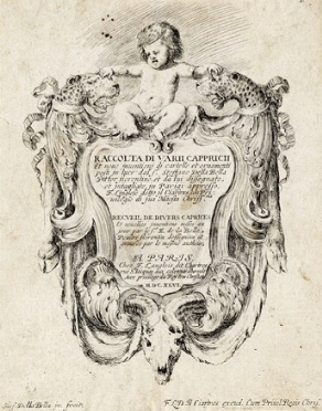  Stefano Della Bella  (Firenze, 1610 - 1664) : Frontespizio di Raccolta di varii  [..]