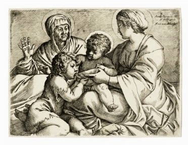  Annibale Carracci  (Bologna, 1560 - Roma, 1609) : Madonna della scodella.  - Asta Arte Antica [Parte I] - Libreria Antiquaria Gonnelli - Casa d'Aste - Gonnelli Casa d'Aste