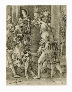  Lucas Van Leyden  (Leida,, 1494 - 1533) : Cristo coronato di spine.  - Asta Arte Antica [Parte I] - Libreria Antiquaria Gonnelli - Casa d'Aste - Gonnelli Casa d'Aste