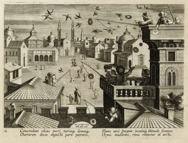  Philips Galle  (Haarlem, 1537 - Anversa, 1612) [excudit] : La caccia alle rondini.  - Asta Arte Antica [Parte I] - Libreria Antiquaria Gonnelli - Casa d'Aste - Gonnelli Casa d'Aste