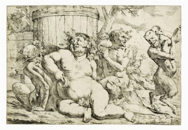  Francesco Burani  (Reggio Emilia, 1600 - 1631) : Baccanale.  - Auction Ancient  [..]