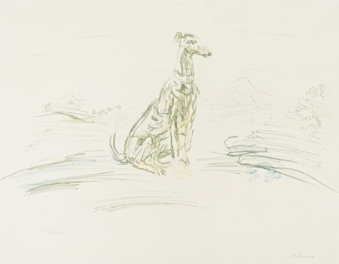  Oskar Kokoschka  (Pchlarn, 1886 - Montreux, 1980) : Windhund.  - Asta Arte Moderna e Contemporanea [Parte II] - Libreria Antiquaria Gonnelli - Casa d'Aste - Gonnelli Casa d'Aste