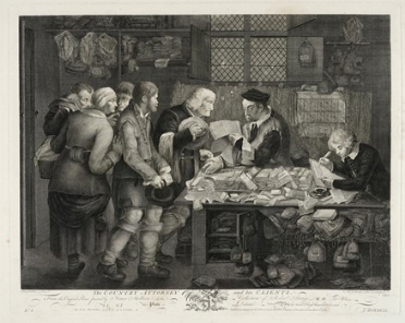  Anthony Walker  (Thirsk, Yorkshire, 1726 - Kensington, 1765) : The country attorney and his clients.  - Asta Arte Antica [Parte I] - Libreria Antiquaria Gonnelli - Casa d'Aste - Gonnelli Casa d'Aste