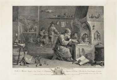  Jacques-Philippe Le Bas o Lebas  (Parigi, 1707 - 1783) : Le chimiste.  - Asta Arte Antica [Parte I] - Libreria Antiquaria Gonnelli - Casa d'Aste - Gonnelli Casa d'Aste