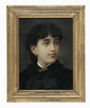  Michele Gordigiani  (Firenze, 1835 - 1909) : Ritratto di dama.  - Asta Arte Moderna e Contemporanea [Parte II] - Libreria Antiquaria Gonnelli - Casa d'Aste - Gonnelli Casa d'Aste