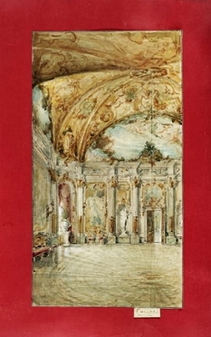 Gabriele Carelli  (Napoli, 1820 - Francia, 1900) : Interno rococ.  - Auction Modern  [..]