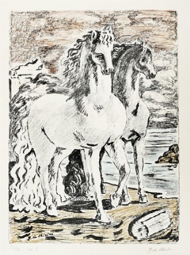  Giorgio De Chirico  (Volos, 1888 - Roma, 1978) : Cavalli antichi.  - Asta Arte Moderna e Contemporanea [Parte II] - Libreria Antiquaria Gonnelli - Casa d'Aste - Gonnelli Casa d'Aste