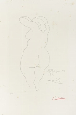  Pablo Picasso  (Malaga, 1881 - Mougins, 1973) : Femme vue de dos.  - Asta Arte Moderna e Contemporanea [Parte II] - Libreria Antiquaria Gonnelli - Casa d'Aste - Gonnelli Casa d'Aste