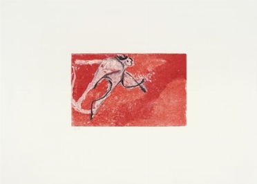  Osvaldo Licini  (Monte Vidon Corrado, 1894 - 1958) : Angelo ribelle su fondo rosso.  - Asta Arte Moderna e Contemporanea [Parte II] - Libreria Antiquaria Gonnelli - Casa d'Aste - Gonnelli Casa d'Aste