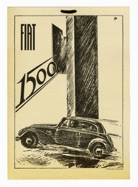  Mario Sironi  (Sassari, 1885 - Milano, 1961) : Fiat 1500.  - Asta Arte Moderna e Contemporanea [Parte II] - Libreria Antiquaria Gonnelli - Casa d'Aste - Gonnelli Casa d'Aste