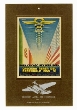  Umberto Di Lazzaro  (1898 - 1968) : Crociera aerea del decennale 1933 - XI.  - Asta Arte Moderna e Contemporanea [Parte II] - Libreria Antiquaria Gonnelli - Casa d'Aste - Gonnelli Casa d'Aste