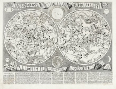  Francesco Brunacci  (Monte Nuovo, 1640 - Roma, 1703) : Planisfero del globo celeste / Artico Antartico.  - Asta Arte Antica [Parte I] - Libreria Antiquaria Gonnelli - Casa d'Aste - Gonnelli Casa d'Aste