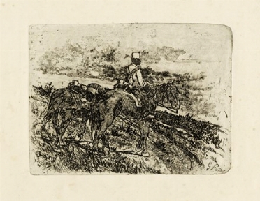 Giovanni Fattori  (Livorno, 1825 - Firenze, 1908) : Artigliere con due cavalli.  - Asta Arte Moderna e Contemporanea [Parte II] - Libreria Antiquaria Gonnelli - Casa d'Aste - Gonnelli Casa d'Aste