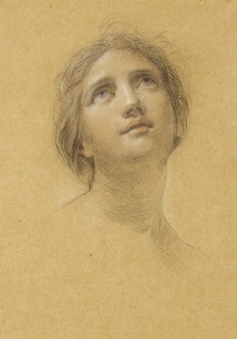  Andrea Appiani  (Milano, 1754 - 1817) : Studio per testa di giovane donna.  - Auction  [..]