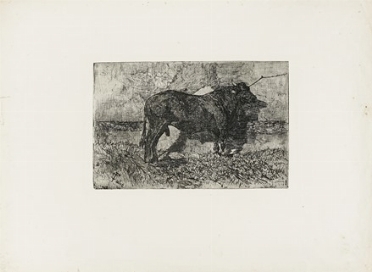  Giovanni Fattori  (Livorno, 1825 - Firenze, 1908) : Il toro.  - Asta Arte Moderna e Contemporanea [Parte II] - Libreria Antiquaria Gonnelli - Casa d'Aste - Gonnelli Casa d'Aste