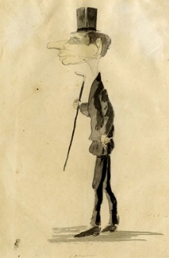  Angelo Tricca  (Sansepolcro, 1817 - Firenze, 1884) : Uomo con bastone e cappello.  - Asta Arte Moderna e Contemporanea [Parte II] - Libreria Antiquaria Gonnelli - Casa d'Aste - Gonnelli Casa d'Aste