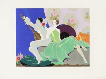  Adolfo Busi  (Faenza, 1891 - Bologna, 1977) : Donna e Pierrot.  - Asta Arte Moderna e Contemporanea [Parte II] - Libreria Antiquaria Gonnelli - Casa d'Aste - Gonnelli Casa d'Aste