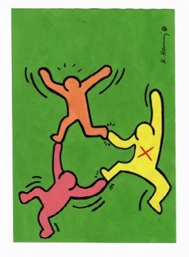  Keith Haring  (Reading, 1958 - New York, 1990) : Untitled.  - Asta Arte Moderna e Contemporanea [Parte II] - Libreria Antiquaria Gonnelli - Casa d'Aste - Gonnelli Casa d'Aste