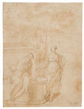 Cristo e la Samaritana al pozzo.  - Auction Prints and Drawings from XVI to XX century - Libreria Antiquaria Gonnelli - Casa d'Aste - Gonnelli Casa d'Aste