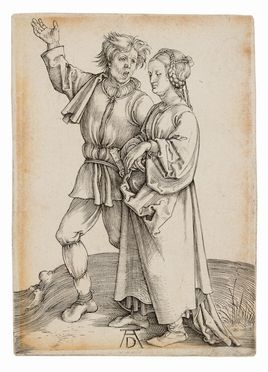  Albrecht Drer  (Norimberga,, 1471 - 1528) : Coppia di paesani.  - Auction Prints and Drawings from XVI to XX century - Libreria Antiquaria Gonnelli - Casa d'Aste - Gonnelli Casa d'Aste