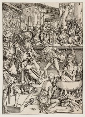  Albrecht Drer  (Norimberga,, 1471 - 1528) : Il martirio di San Giovanni Evangelista.  - Auction Prints and Drawings from XVI to XX century - Libreria Antiquaria Gonnelli - Casa d'Aste - Gonnelli Casa d'Aste