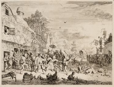  Cornelis Dusart  (Haarlem, 1660 - 1704) : La grande fiera al villaggio.  - Auction Prints and Drawings from XVI to XX century - Libreria Antiquaria Gonnelli - Casa d'Aste - Gonnelli Casa d'Aste