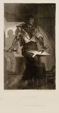  Eugne Delacroix  (Charenton Saint Maurice, 1798 - Parigi, 1863) : Un forgeron.  - Auction Prints and Drawings from XVI to XX century - Libreria Antiquaria Gonnelli - Casa d'Aste - Gonnelli Casa d'Aste