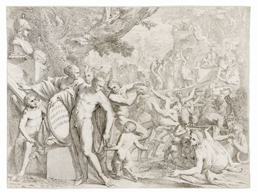  Pietro Testa  (Lucca, 1611 - Roma, 1650) : Un giovane fra virtù e vizio.  - Auction Prints and Drawings from XVI to XX century - Libreria Antiquaria Gonnelli - Casa d'Aste - Gonnelli Casa d'Aste