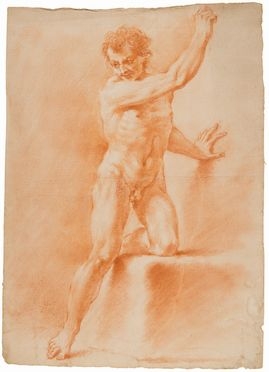  Jacopo Alessandro Calvi (detto il Sordino)  (Bologna, 1740 - 1815) : Nudo virile.  - Auction Prints and Drawings from XVI to XX century - Libreria Antiquaria Gonnelli - Casa d'Aste - Gonnelli Casa d'Aste