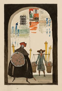  Sylvain Sauvage  (Baume les Messieurs, 1888 - Parigi, 1948) : Scena veneziana.  - Auction Prints and Drawings from XVI to XX century - Libreria Antiquaria Gonnelli - Casa d'Aste - Gonnelli Casa d'Aste