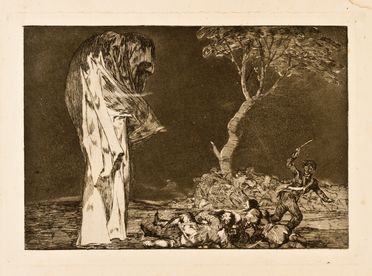  Francisco Goya y Lucientes  (Fuendetodos,, 1746 - Bordeaux,, 1828) : Por temor no pierdas honor (Disparate de miedo).  - Auction Prints and Drawings from XVI to XX century - Libreria Antiquaria Gonnelli - Casa d'Aste - Gonnelli Casa d'Aste