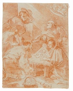  Giacomo Cavedone  (Sassuolo, 1577 - Bologna, 1660) [da] : L'adorazione dei pastori.  - Auction Prints and Drawings from XVI to XX century - Libreria Antiquaria Gonnelli - Casa d'Aste - Gonnelli Casa d'Aste