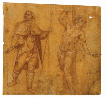 Studio per San Rocco e San Sebastiano.  - Auction Prints and Drawings from XVI to XX century - Libreria Antiquaria Gonnelli - Casa d'Aste - Gonnelli Casa d'Aste