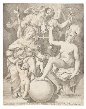 Allegoria del Salmo di David.  - Auction Prints and Drawings from XVI to XX century - Libreria Antiquaria Gonnelli - Casa d'Aste - Gonnelli Casa d'Aste